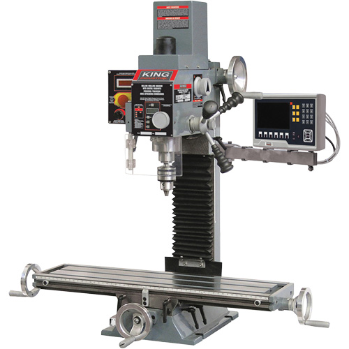Milling Drilling Machine with 3-Axis Digital Readout, 2 Speeds, 3/4"/5/8" Drilling Capacity R.M.G. Prévention