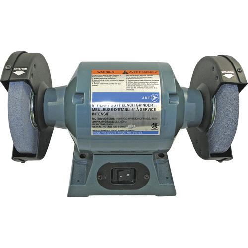 Meuleuse d'&eacute;tabli robuste BGC-6, Dia de roue 6", 1/3 CV R.M.G. Prévention