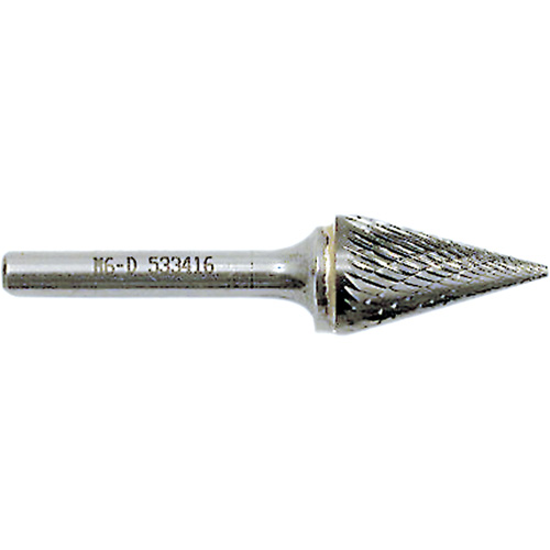 Cone Point Burr, 1/2" Dia., 1/4" Shank, 7/8" Depth of Cut R.M.G. Prévention