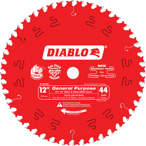 Saw Blades - General Purpose, 12", 44 Teeth, Wood Use R.M.G. Prévention