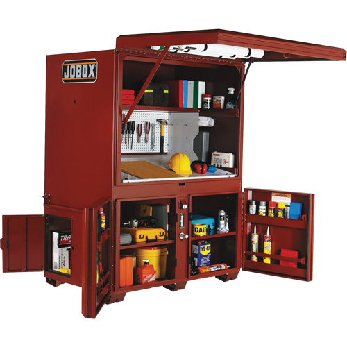 Field Office Jobsite Box, 63" W x 42" D x 80" H, Steel, Red R.M.G. Prévention