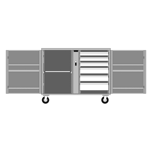 &eacute;tabli roulant, 49-7/8" la x 40-5/8" h x 26-7/8" p, Capacit&eacute; de 24,6 pi³ R.M.G. Prévention