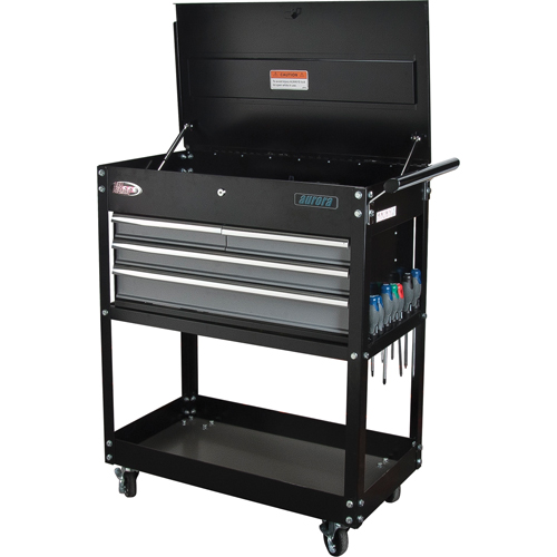 Utility Cart, 4 Drawers, 18" L x 33" W x 39" H, Black R.M.G. Prévention