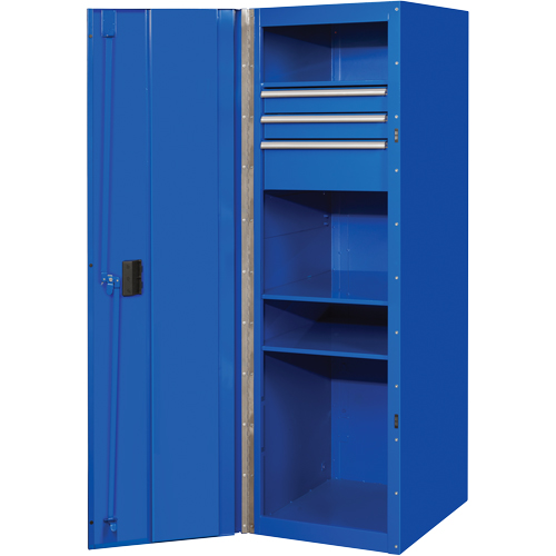 Armoire lat&eacute;rale s&eacute;rie RX, 3 tiroirs, 19" la x 25" p x 61" h, Bleu R.M.G. Prévention