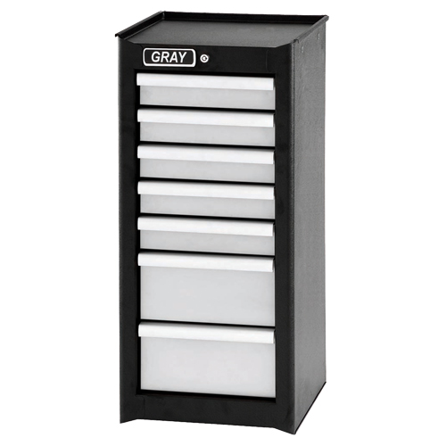 Side Rider Cabinet, 7 Drawers, 14-3/4" W x 18" D x 33.34" H, Black R.M.G. Prévention