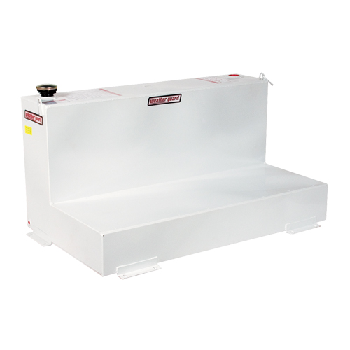 R&eacute;servoir de transfert en L pour camion, Acier, Capacit&eacute; 90 gal., Blanc R.M.G. Prévention