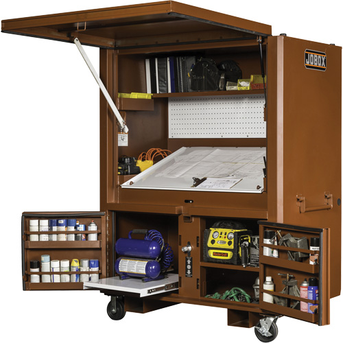 Field Office Jobsite Box, 33" W x 63" D x 80" H, Steel, Red R.M.G. Prévention