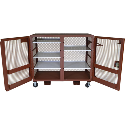 Armoire mobile en treillis, Acier, 49 pi³, Rouge R.M.G. Prévention