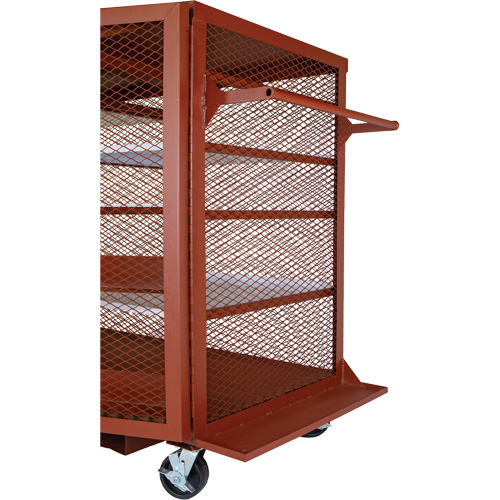 Mobile Mesh Cabinet, Steel, 37 Cubic Feet, Red R.M.G. Prévention