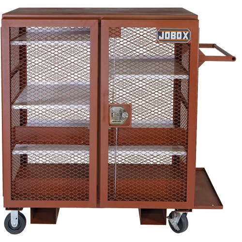 Mobile Mesh Cabinet, Steel, 37 Cubic Feet, Red R.M.G. Prévention