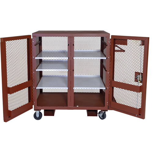 Mobile Mesh Cabinet, Steel, 37 Cubic Feet, Red R.M.G. Prévention