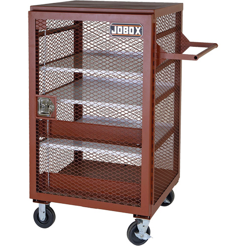 Armoire mobile en treillis, Acier, 22 pi³, Rouge R.M.G. Prévention