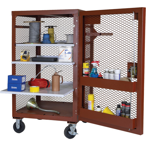 Armoire mobile en treillis, Acier, 22 pi³, Rouge R.M.G. Prévention
