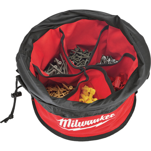Sac range-tout style parachute, 11-4/5" lo x 11-4/5" la x 11" h, Nylon, Noir/Rouge R.M.G. Prévention