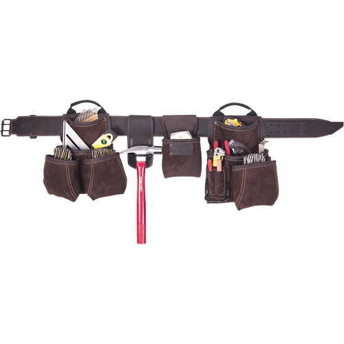 Deluxe Contractor's Tool Belt, Leather, Tan R.M.G. Prévention