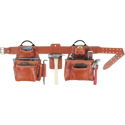 Ceinture &agrave; outils combin&eacute;e de luxe, Cuir, Havane R.M.G. Prévention