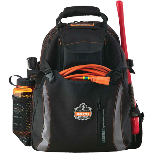 Arsenal&reg; 5843 Tool Backpack, 13-1/2" L x 8-1/2" W, Black, Polyester R.M.G. Prévention
