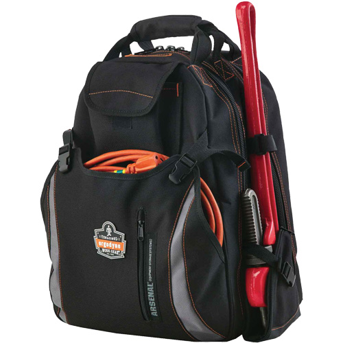 Arsenal&reg; 5843 Tool Backpack, 13-1/2" L x 8-1/2" W, Black, Polyester R.M.G. Prévention