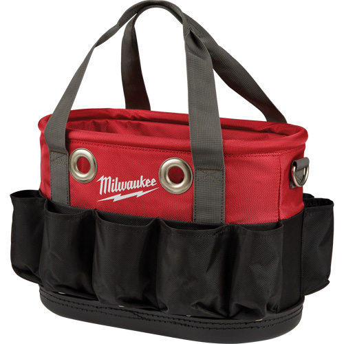 Sac ovale utilitaire, Nylon balistique, 24 pochettes, Noir/Rouge R.M.G. Prévention