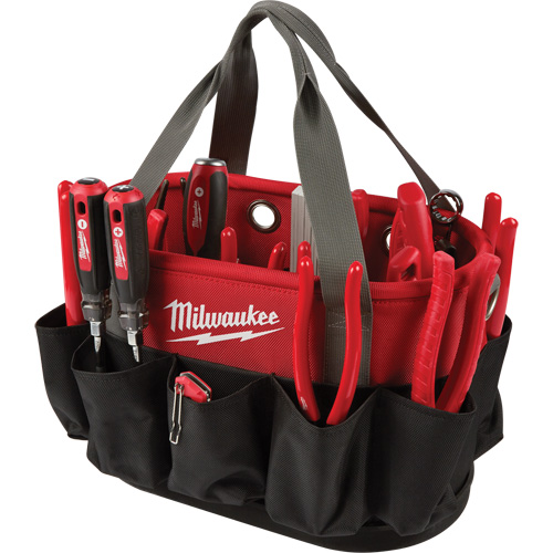 Sac ovale utilitaire, Nylon balistique, 24 pochettes, Noir/Rouge R.M.G. Prévention