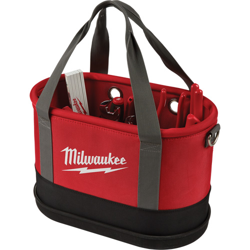 Sac ovale a&eacute;rien utilitaire, Nylon balistique, 14 pochettes, Noir/Rouge R.M.G. Prévention