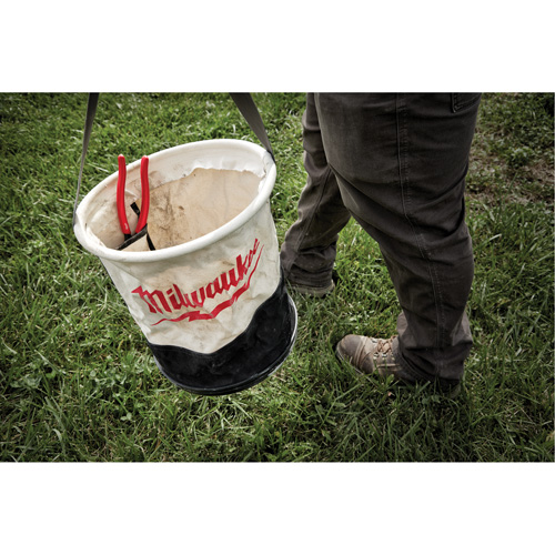 Utility Bucket, 11-4/5" L x 11-4/5" W x 14-3/5" H, Canvas, Beige/Black R.M.G. Prévention