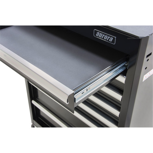 Industrial Tool Cart, 7 Drawers, 27" W x 18-3/4" D x 39" H, Black R.M.G. Prévention