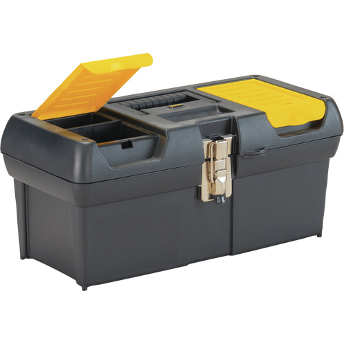 2000 Series Tool Box with Tray, 16" W x 7-1/10" D x 8-1/10" H, Black/Yellow R.M.G. Prévention