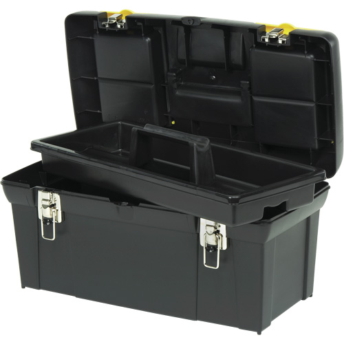 Coffre &agrave; outils avec plateau de s&eacute;rie 2000, 24" la x 11-1/4" p x 11" h, Noir/Jaune R.M.G. Prévention