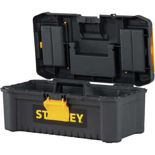 Essential&reg; Tool Box with Tray, 12-1/2" W x 7-3/8" D x 5-1/8" H, Black/Yellow R.M.G. Prévention