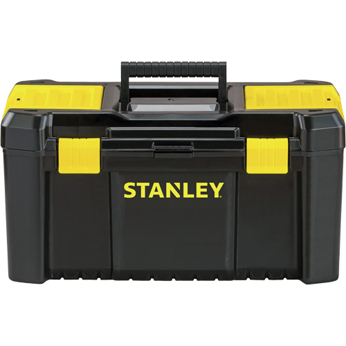 Essential&reg; Tool Box with Tray, 19" W x 9-7/8" D x 9-3/4" H, Black/Yellow R.M.G. Prévention