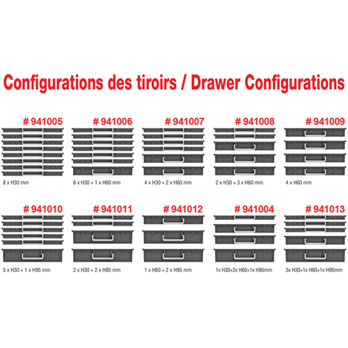 Coffre &agrave; outils mobile avec tiroirs, 6 tiroirs, 22-4/5" la x 15" p x 18" h, Noir R.M.G. Prévention