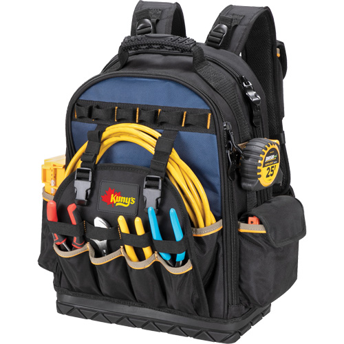 Molded Base Tool Backpack, 18" L x 13" W, Black/Blue, Ballistic/Polyester R.M.G. Prévention