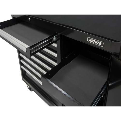 Chariot &agrave; outils industriel, 8 tiroirs, 44-3/10" la x 21-1/10" p x 36-7/10" h, Noir R.M.G. Prévention