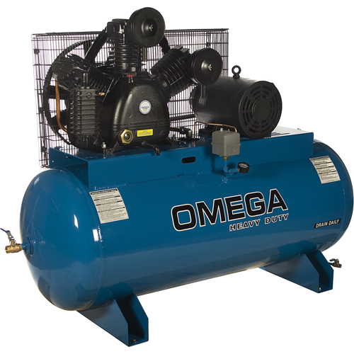 Industrial Series Air Compressors - Horizontal Compressors - Two Stage, 100 Gal. (120 US Gal) R.M.G. Prévention