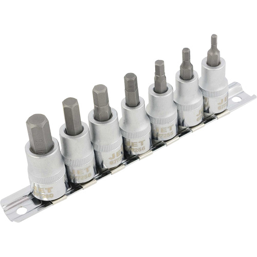 HSW3811M 7-Piece Metric 2" Long Hex Bit Socket Set, Hex, 3/8" Drive, 7 Pcs R.M.G. Prévention