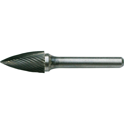 Solid Carbide Burrs - Tree Shape Pointed End, SG-41, 1/8" Dia., 1/8" Shank, 1/4" Depth of Cut R.M.G. Prévention