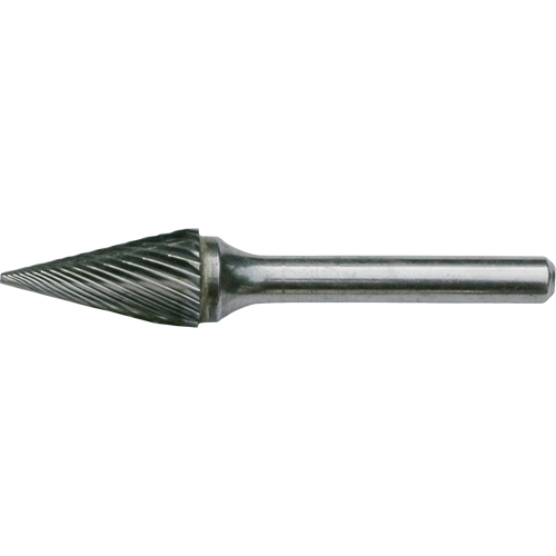 CLEVELAND Solid Carbide Burrs - Pointed Cone Shape, SM-42, 1/8" Dia., 1/8" Shank, 7/16" Depth of Cut R.M.G. Prévention