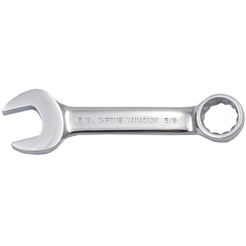 Fully Polished Stubby Combination Wrench, 12 Point, 3/8", Chrome Finish R.M.G. Prévention