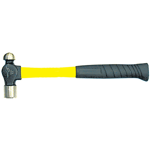 Heavy-Duty Fibreglass Handle Ball Pein Hammer, 8 oz. Head Weight, Plain Face, Cushion Handle R.M.G. Prévention