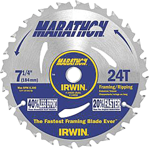 Lames de scie pour entrepreneur - Lames de scie Marathon, 7-1/4", 24 dents R.M.G. Prévention