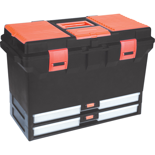 Plastic Tool Box, 22" W x 11" D x 14-1/2" H, Black R.M.G. Prévention