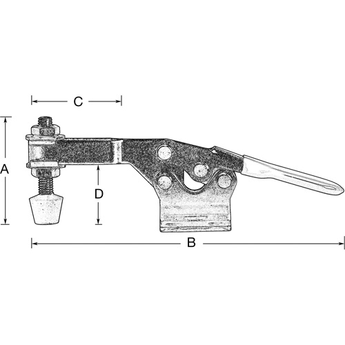 Horizontal Hold-Down Clamps, 500 lbs. Clamping Force, Horizontal R.M.G. Prévention