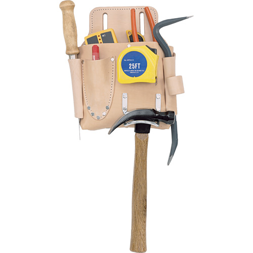 Poche pour outils de travail des cloisons s&egrave;ches, Porte-outil, Cuir, 7 Poches R.M.G. Prévention
