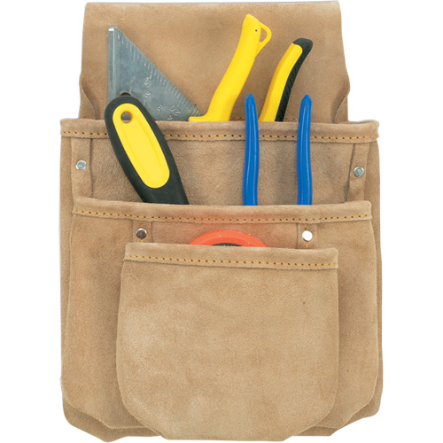 Drywall Tool Pouch, Multiple Tool Holder, Leather, 3 Pockets R.M.G. Prévention