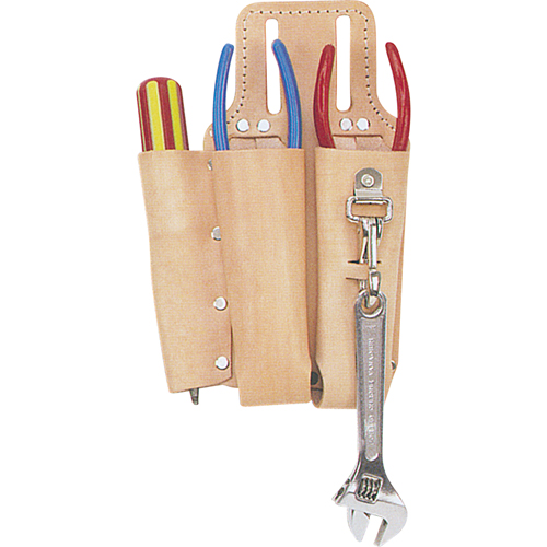 Porte-outils pour monteur de ligne, Porte-outil multiple, Cuir, 3 Poches R.M.G. Prévention
