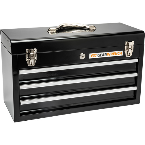Boîte &agrave; outils portative, 20" la, 3 tiroirs, Noir R.M.G. Prévention