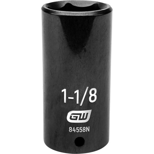 SAE Socket, Impact, 1-1/8", 1/2" Drive, 6 Points, Deep R.M.G. Prévention