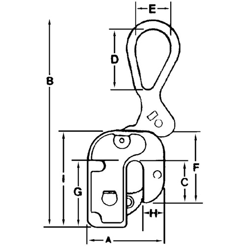 GX Structural Short Leg Plate Clamp, 2000 lbs. (1 tons), 1/16" - 3/4" Jaw Opening R.M.G. Prévention