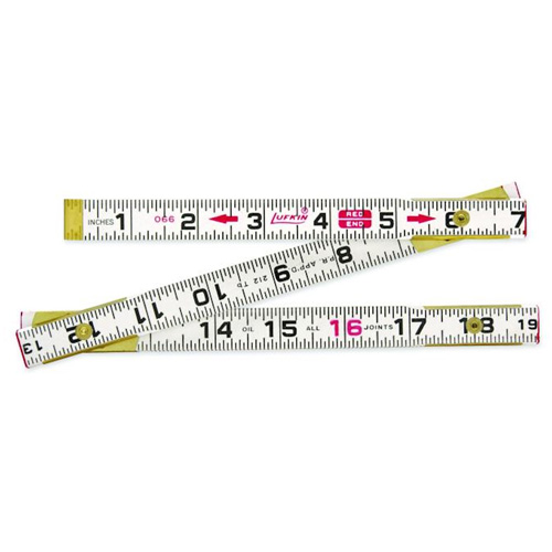 Red End&reg; Rule, 2 m L, Wood, 1 mm Graduations R.M.G. Prévention